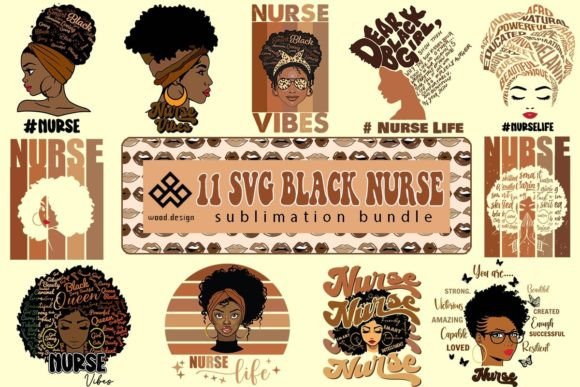 Black Nurse SVG Bundle: Graphics for Local Branding